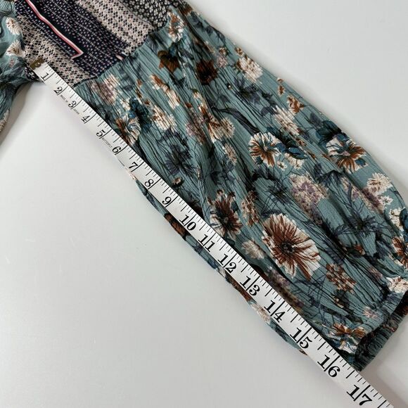 Jodifl Peasant Shirt Sz 2X? Long Sleeve Floral V Neck Crinkle Office Bloomcore - Picture 10 of 16